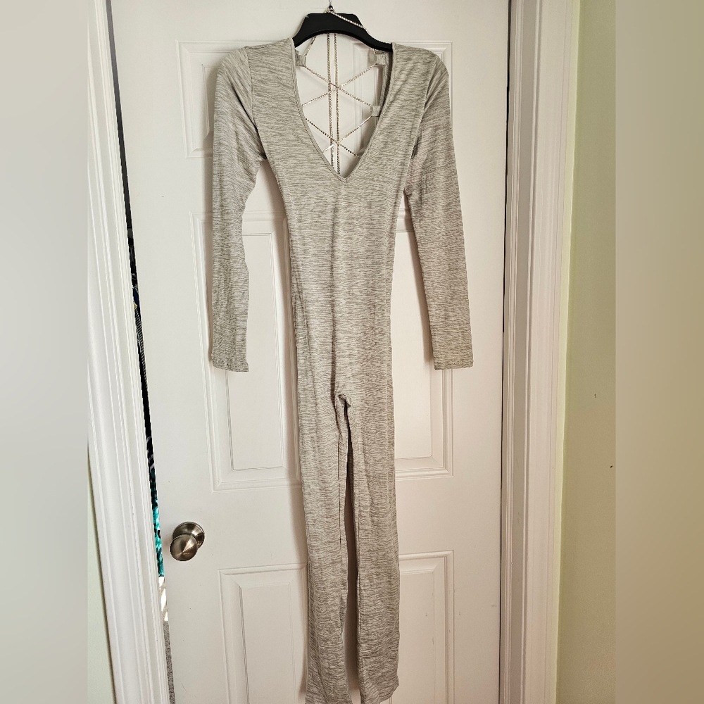 Backless bodysuit with rhinestone strings